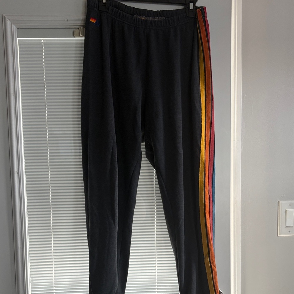 Aviator Nation Charcoal Stripe Sweatpants size XL